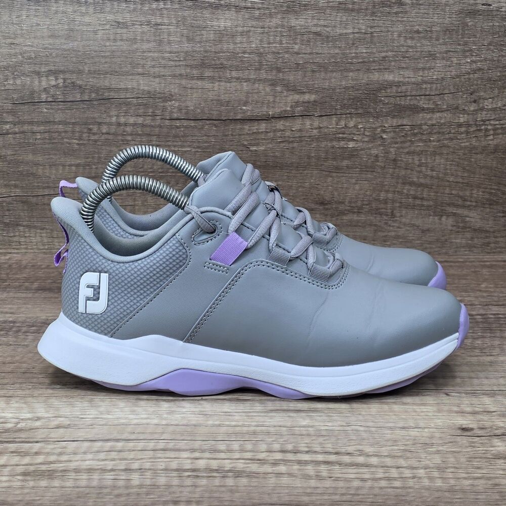 FootJoy ProLite Women's Size 6.5 Gray Purple Spikeless Golf Shoes 98204